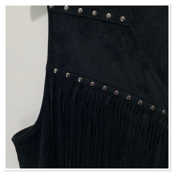 Idyllwind Queen Of Country Fringe Studded Mini Dress Black Size XXL - Picture 6 of 11